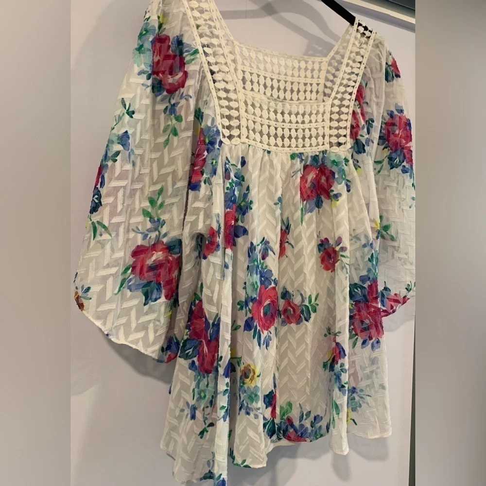 Excellent Condition, Meadow Rue/Anthropologie Flutter/Kimono Oversized Top, Sz S - Picture 3 of 12
